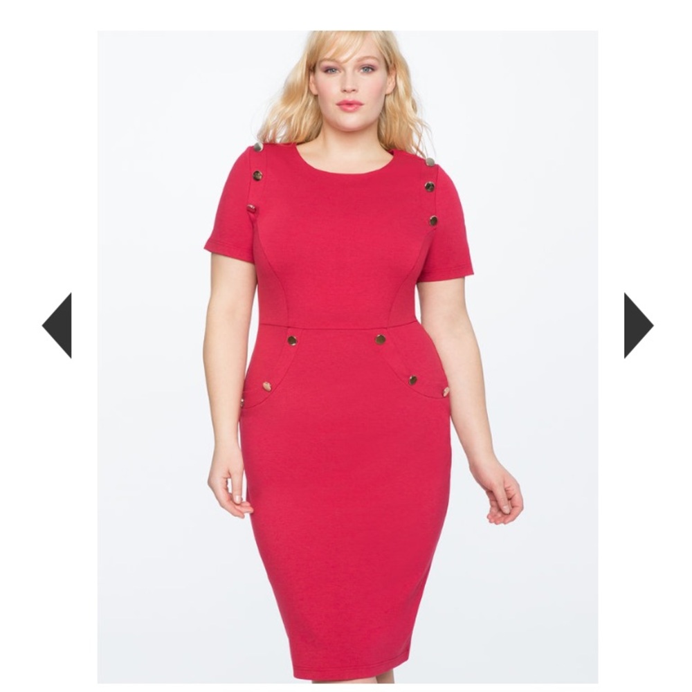 Pink button detail dress